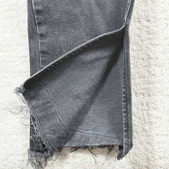 Free People We The Free Multi Button Up High Waist Straight Dark Charcoal Jeans - Picture 4 of 16